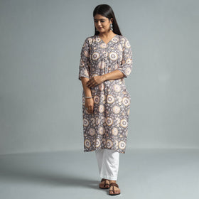  Sanganeri Block Printed Cotton Long Kurta Online 