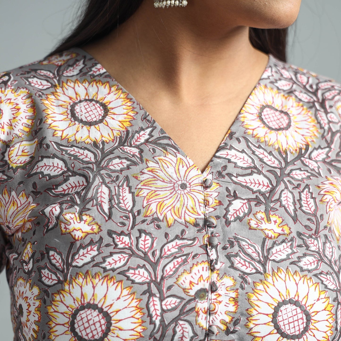  Sanganeri Block Printed Cotton Long Kurta Online 