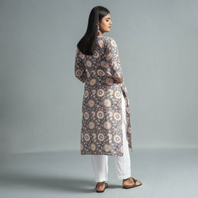  Sanganeri Block Printed Cotton Long Kurta Online 
