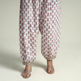  Sanganeri Block Printed Maheshwari Silk Kurta with Palazzo & Dupatta Set Online at iTokri.com