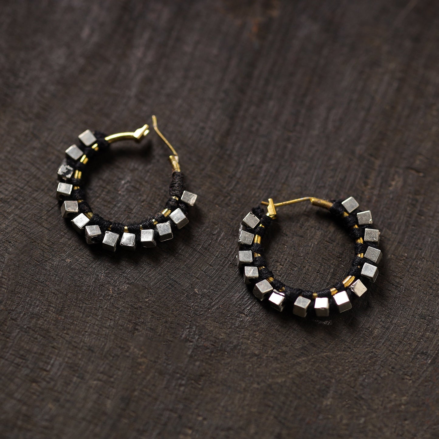Buy Sanvi Handmade Thread & Brass Bead work Earrings 10 Online at iTokri.com