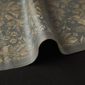 Grey Semi Silk Brocade Banarasi Fabric