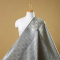Grey Semi Silk Brocade Banarasi Fabric