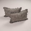 Grey - set of 2 handcrafted cotton frill pillow covers 07