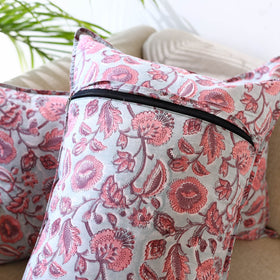 Grey - set of 2 sanganeri pillow covers 21 - handcrafted