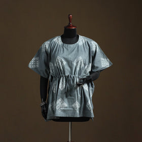 Shibori tie-dye cotton kaftan (short) 10 - handcrafted