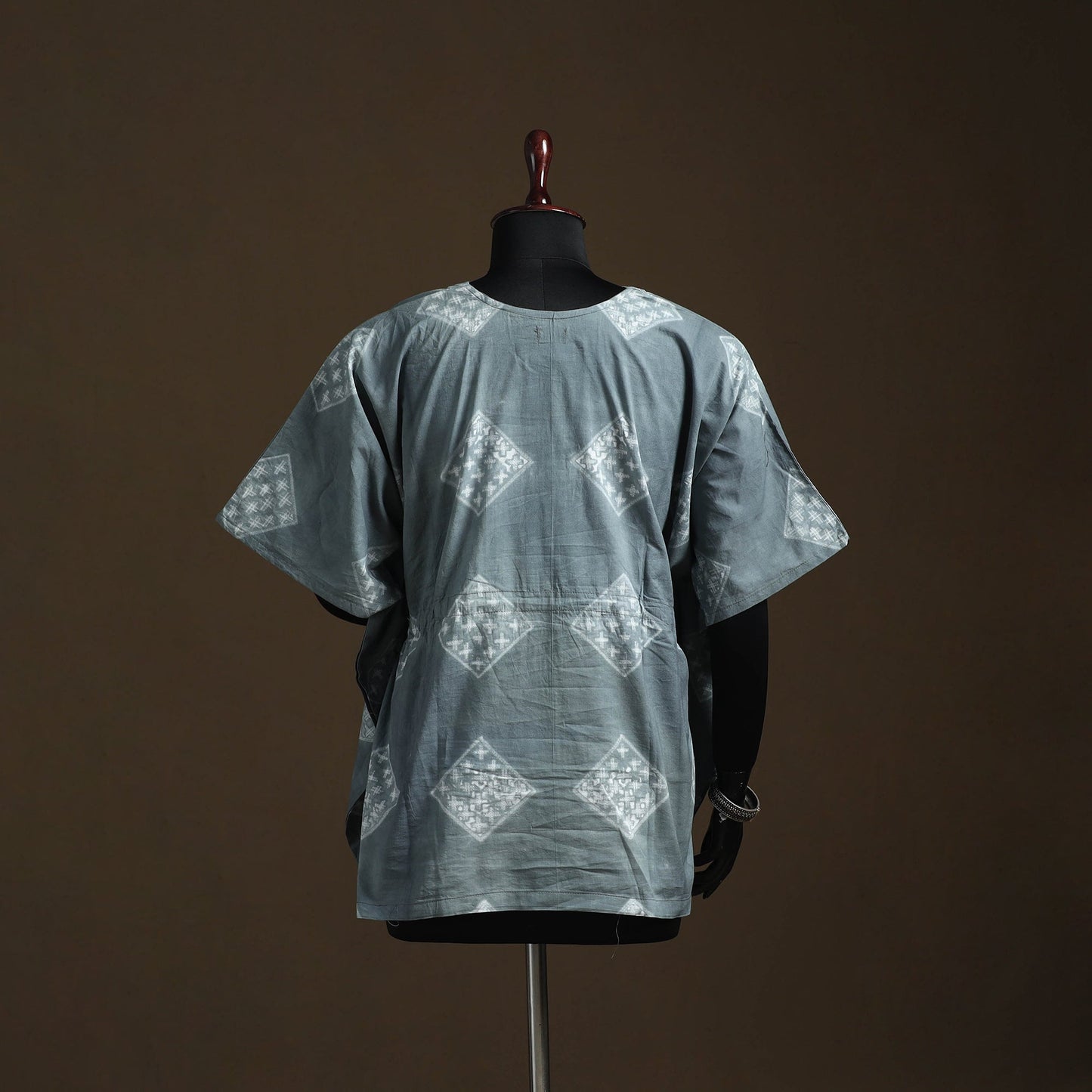 Shibori tie-dye cotton kaftan (short) 10 - handcrafted