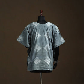Shibori tie-dye cotton kaftan (short) 10 - handcrafted