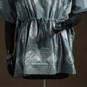 Shibori tie-dye cotton kaftan (short) 10 - handcrafted