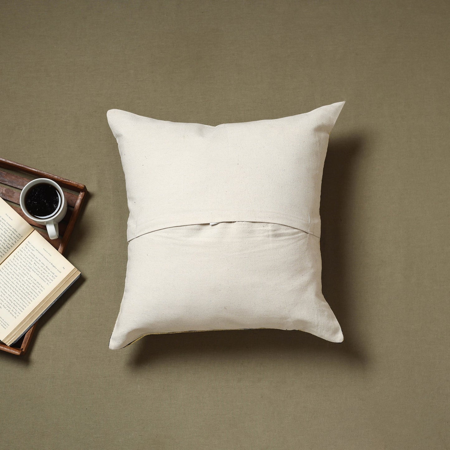 Grey - silk thread crewel hand embroidery cushion cover (18