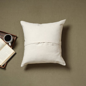 Grey - silk thread crewel hand embroidery cushion cover (18