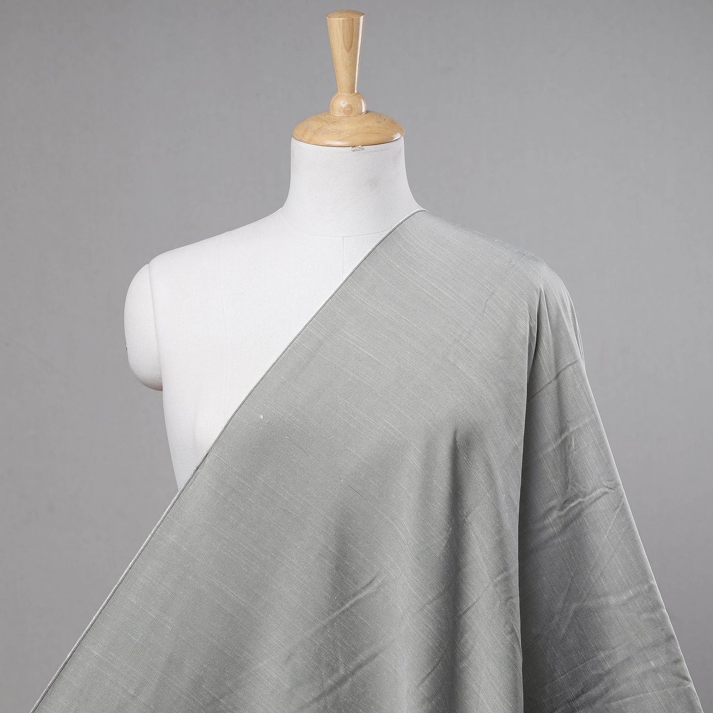 Grey Slub Silk Plain Fabric 