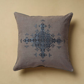 Grey - Soof Embroidery Cotton Cushion Cover (16 x 16 in) 90