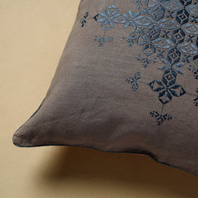Grey - Soof Embroidery Cotton Cushion Cover (16 x 16 in) 90