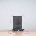 Grey Soof Hand Embroidery Sling Mobile Pouch 