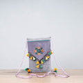 Grey Soof Hand Embroidery Sling Mobile Pouch 