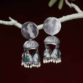  Special Oxidised Brass Base Antique Silver Finish Jhumki Earrings 