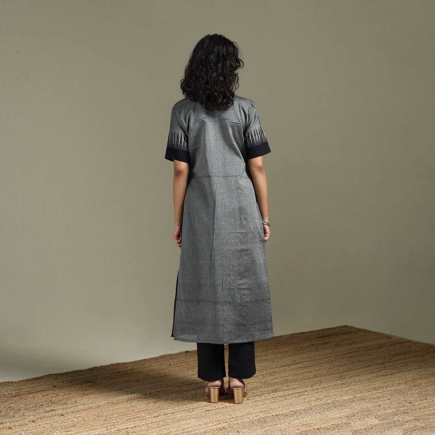Straight cotton dharwad kurta for women 25 - handcrafted