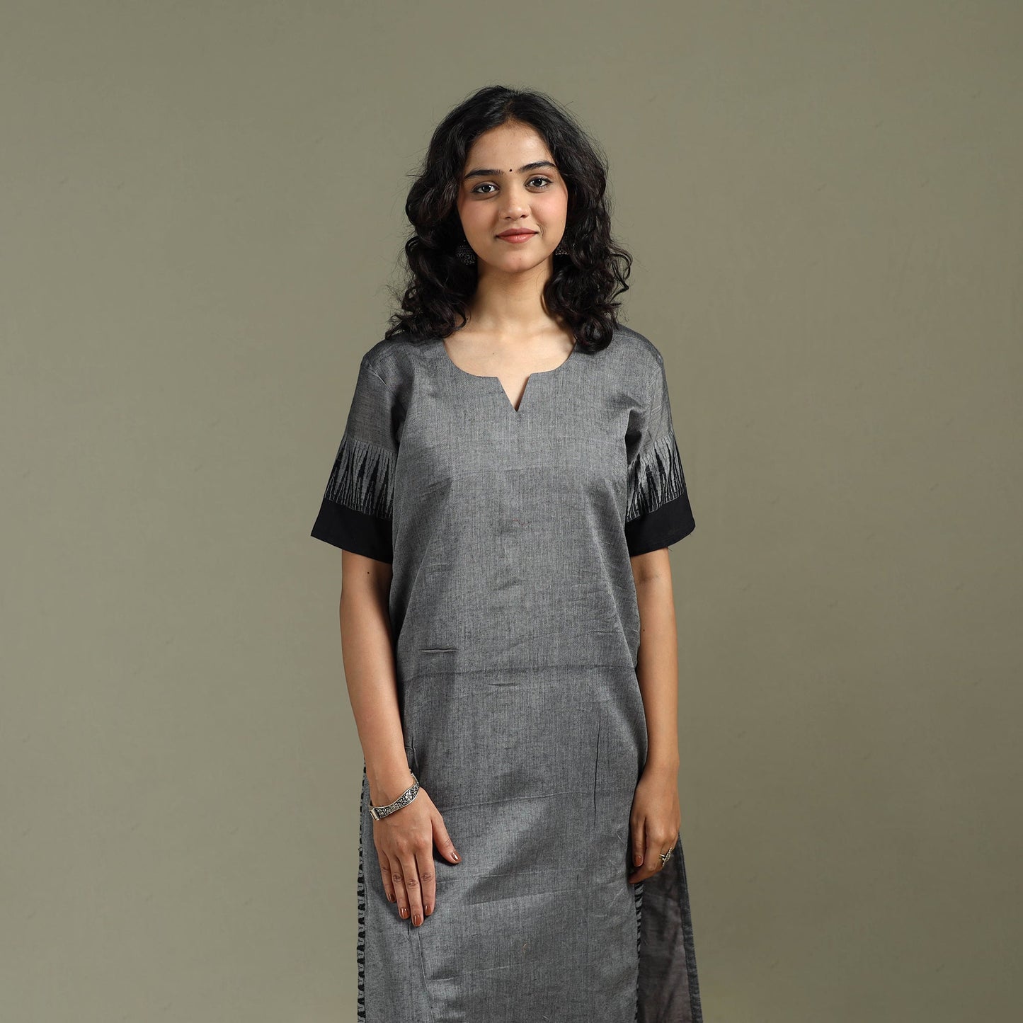 Straight cotton dharwad kurta for women 25 - handcrafted