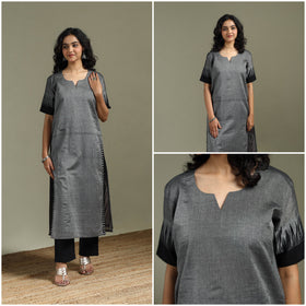 Straight cotton dharwad kurta for women 25 - handcrafted