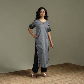 Straight cotton dharwad kurta for women 28 - handcrafted