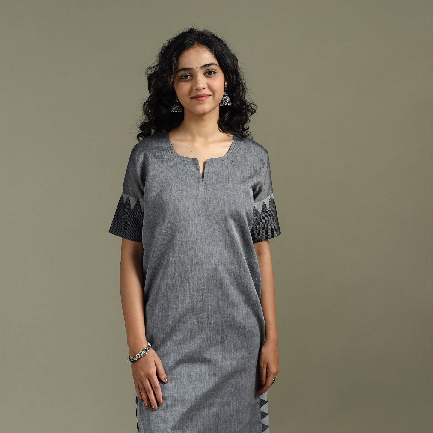 Straight cotton dharwad kurta for women 28 - handcrafted