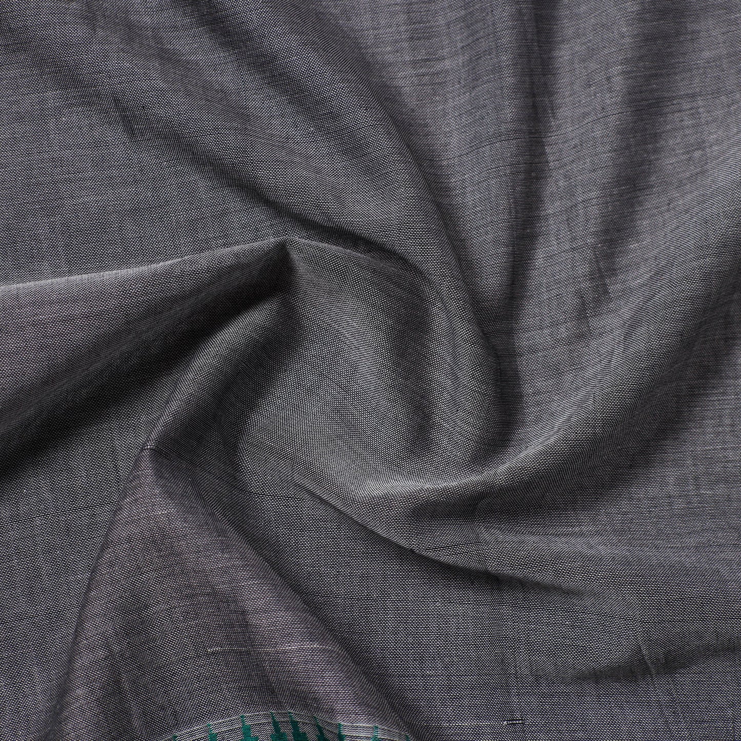 Grey Thread Border Dharwad Cotton Fabric