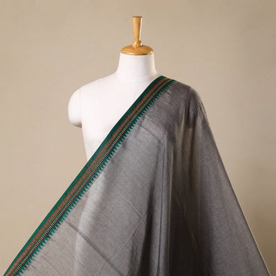 Grey Thread Border Dharwad Cotton Fabric