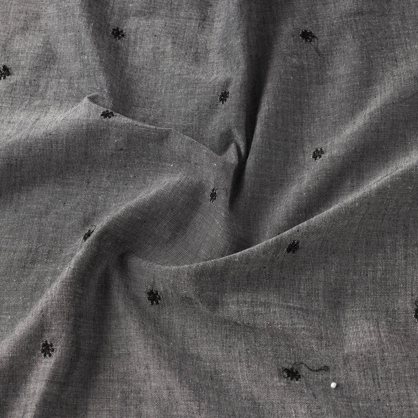 Grey Thread Buti Cotton Plain Fabric