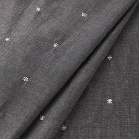 Grey Thread Buti Cotton Plain Fabric