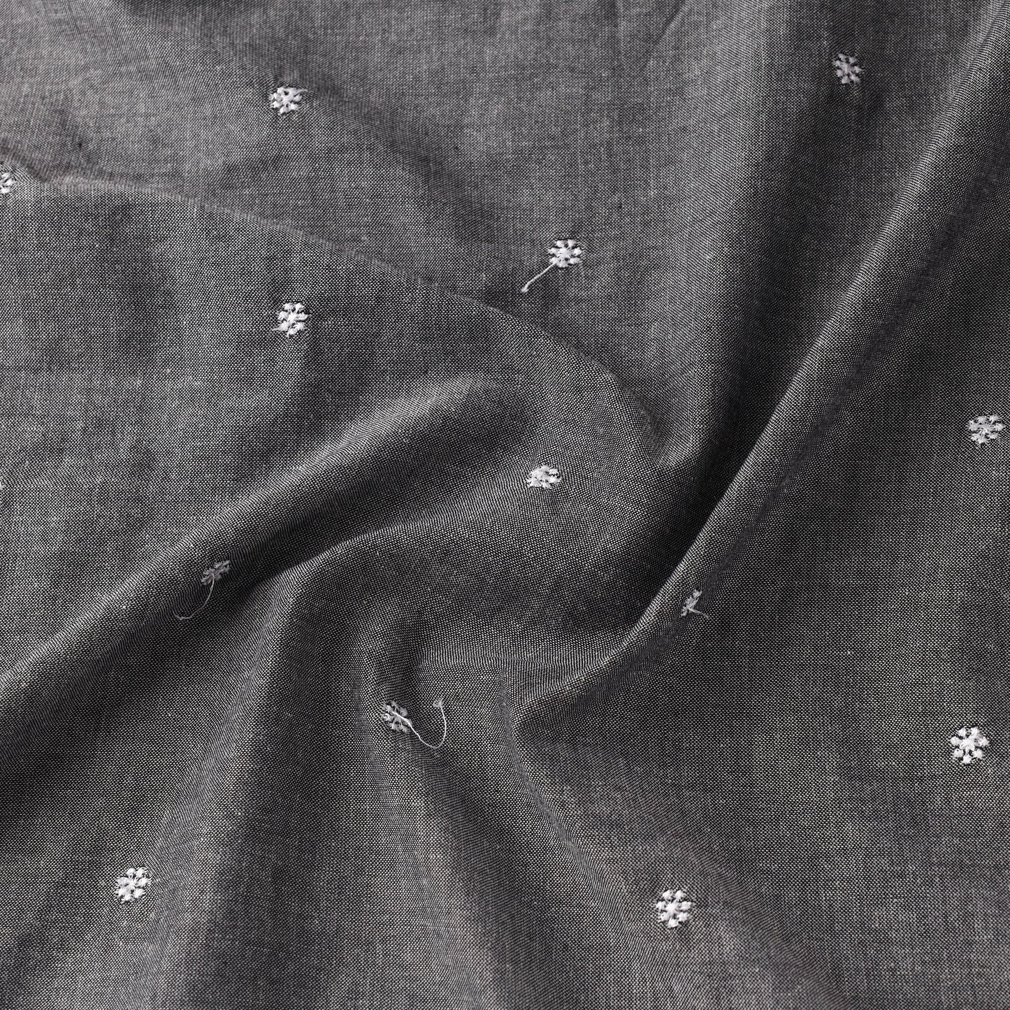 Grey Thread Buti Cotton Plain Fabric