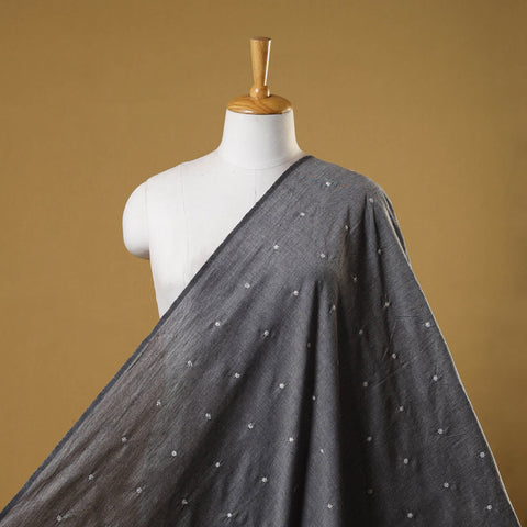 Grey Thread Buti Cotton Plain Fabric