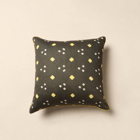 Grey - tie & dye bandhani cushion cover 22 - handcrafted
