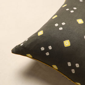Grey - tie & dye bandhani cushion cover 22 - handcrafted