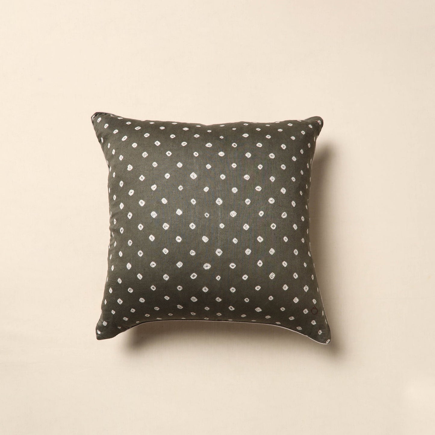 Grey Tie & Dye Bandhani Cushion Cover