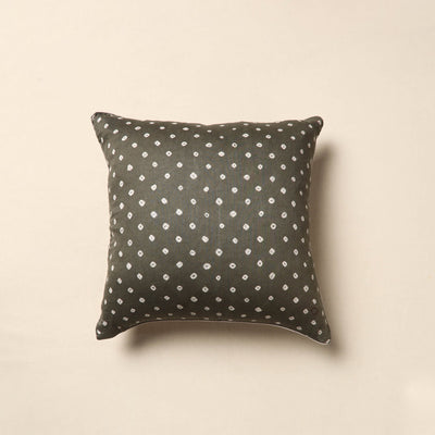 Grey Tie & Dye Bandhani Cushion Cover