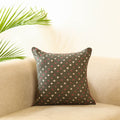 Grey - tie & dye bandhani cushion cover 27 - handcrafted