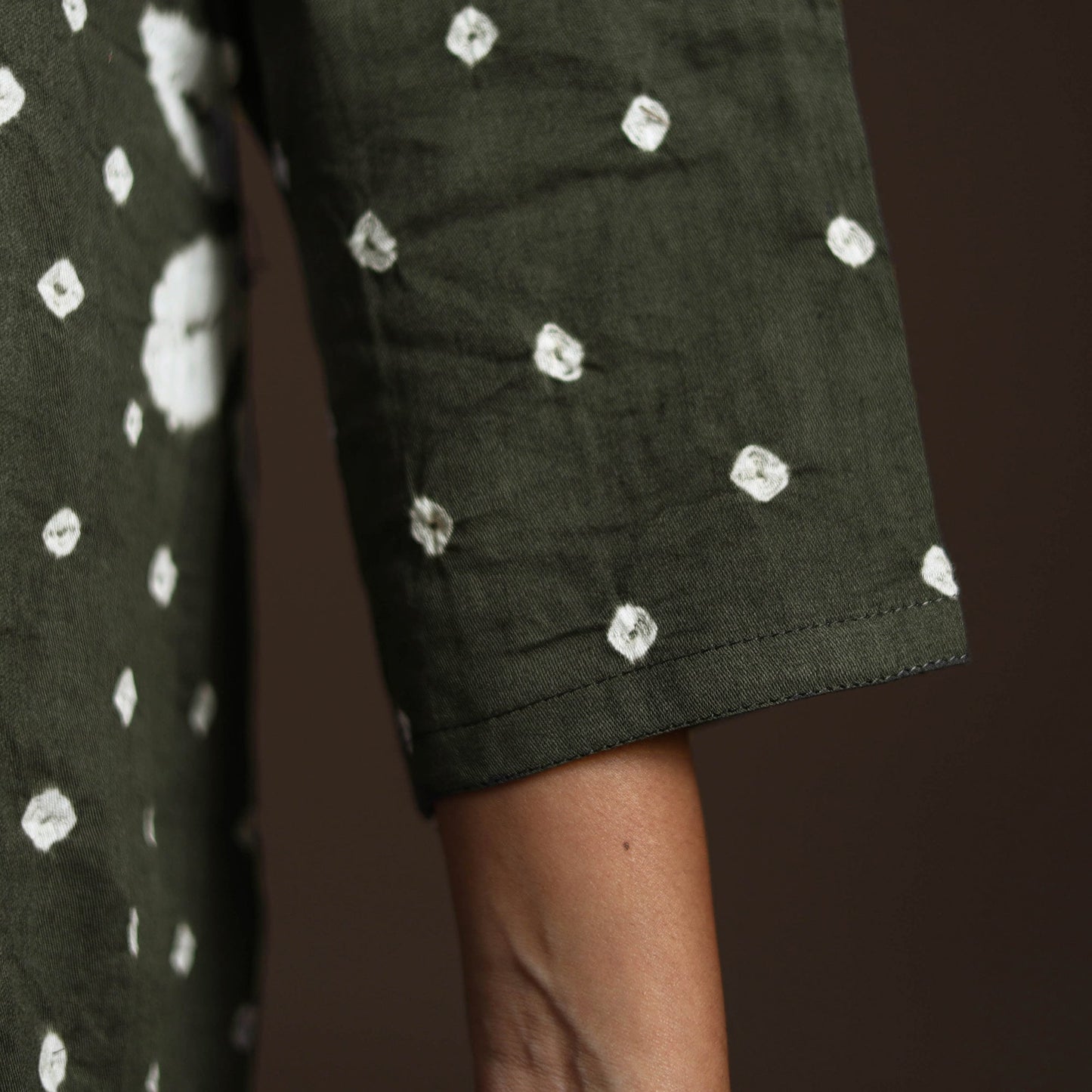 Grey - tie-dye cotton bandhani kurta set (set of 3) 05