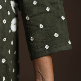 Grey - tie-dye cotton bandhani kurta set (set of 3) 05