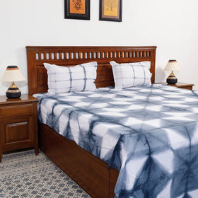 Grey - Tie & Dye Cotton Double Shibori Bed Sheet Set
