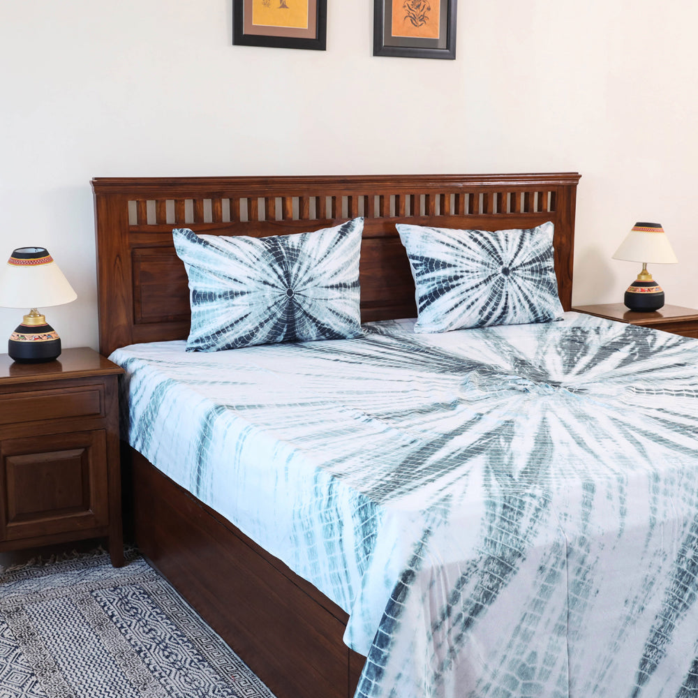 Buy Tie & Dye Cotton Double Shibori Bed Sheet Set