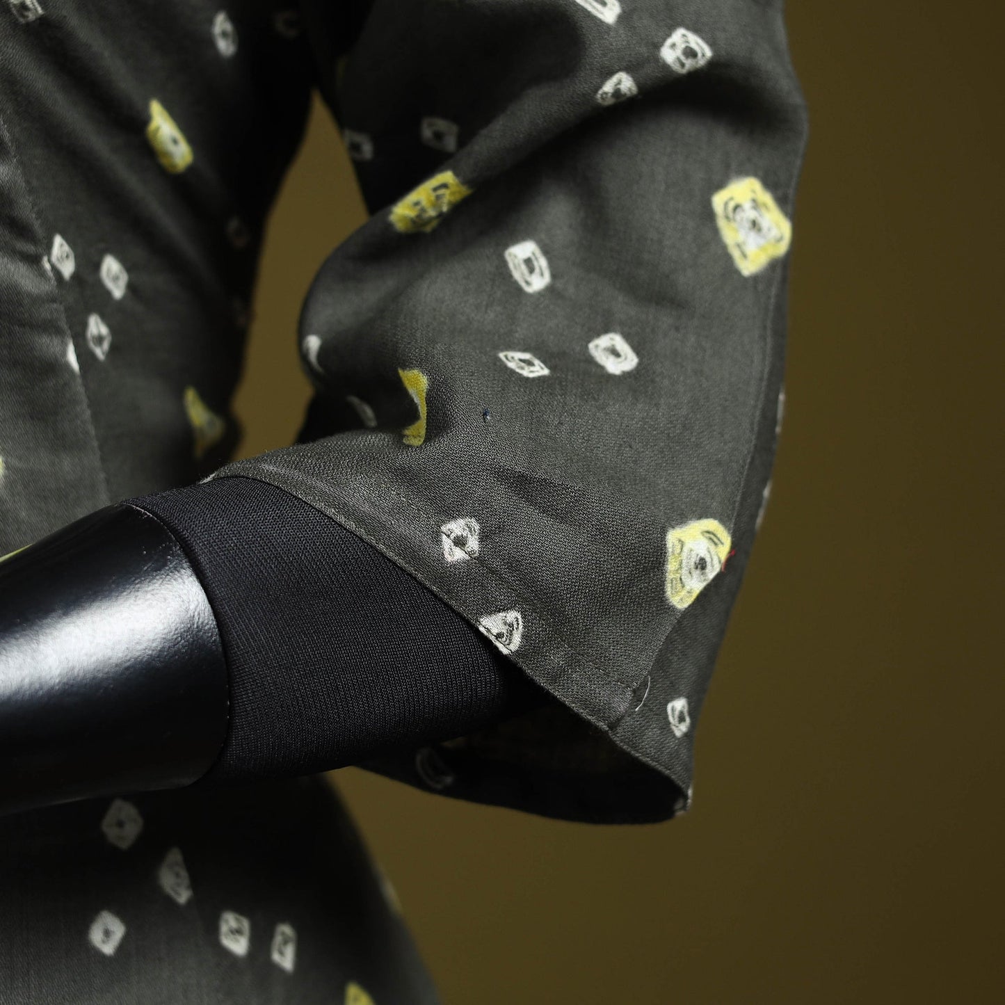 Grey - tie-dye cotton a-line bandhani kurta 07 - handcrafted