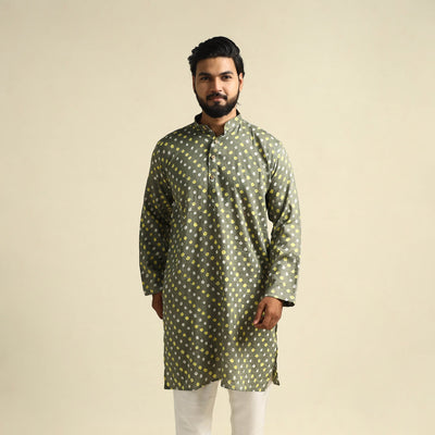 Buy Tie-Dye Cotton Long Bandhani Kurta for Men