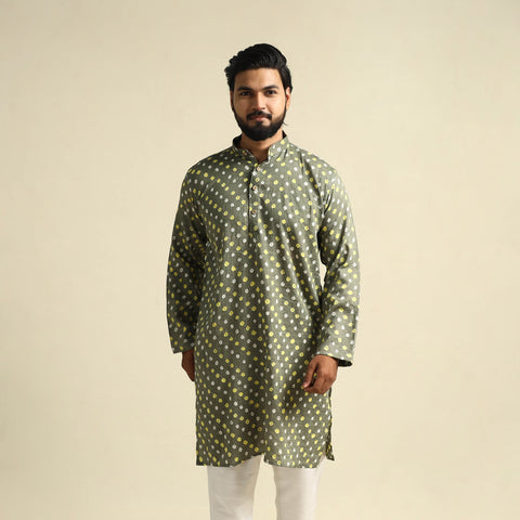 Buy Tie-Dye Cotton Long Bandhani Kurta for Men