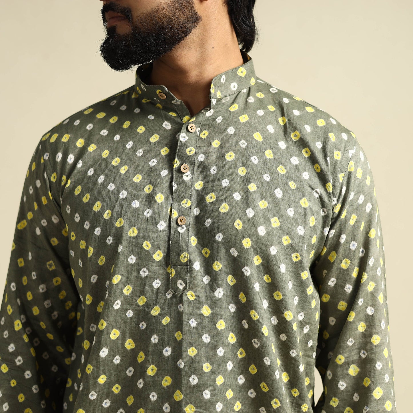 Buy Tie-Dye Cotton Long Bandhani Kurta for Men