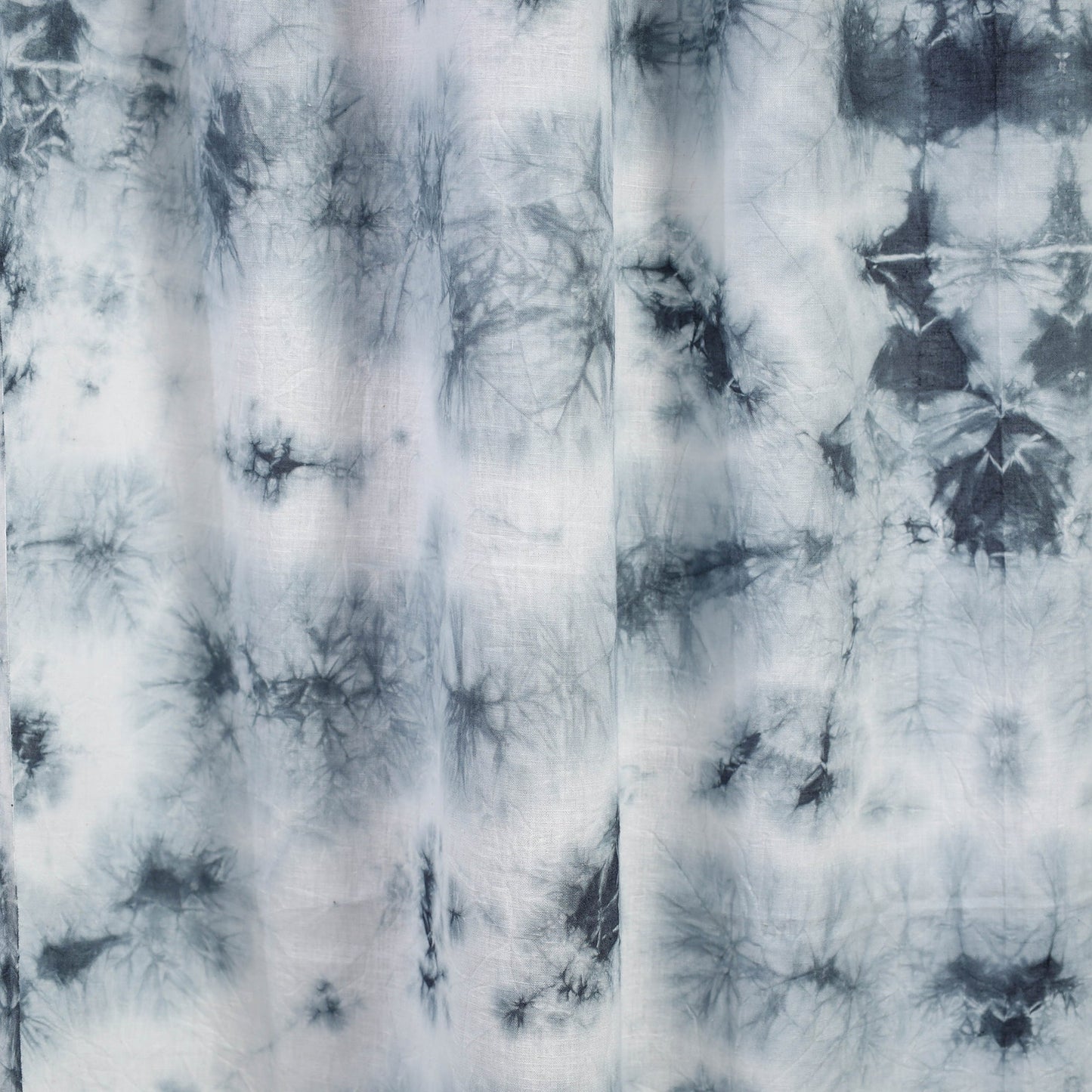 Grey - tie & dye cotton shibori curtain for door (set of 2)