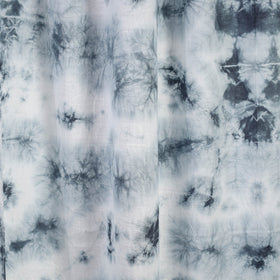 Grey - tie & dye cotton shibori curtain for door (set of 2)