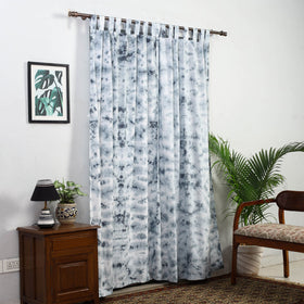 Grey - tie & dye cotton shibori curtain for door (set of 2)