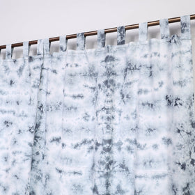 Grey - tie & dye cotton shibori curtain for window (set
