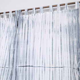 Grey - Tie & Dye Cotton Shibori Curtain for Window (Set of 2) 30